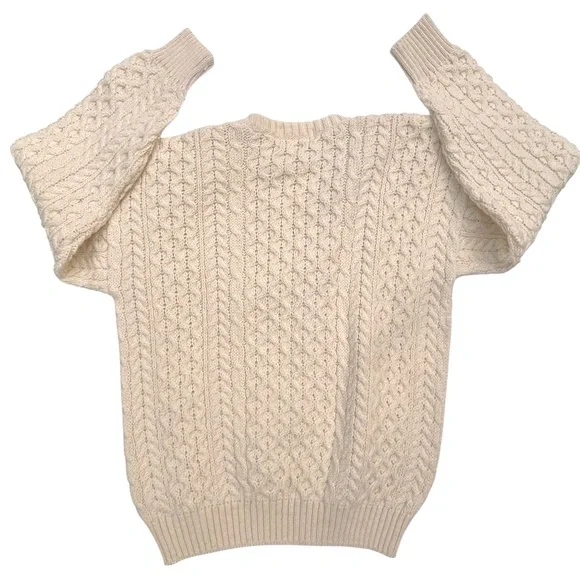 Vintage Highland Homes Fisherman Wool Cable Knit Sweater XL Scotland Rustic - Picture 3 of 7